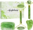 Ambakway Jade Roller for Face Fua Sha Set 4 in 1 Skin Care Tools