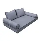 |SLIPCOVER ONLY| S1 Daybed Mattress Bolster Back Covers Contrast Trim Full AD001