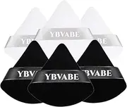 [YBVABE] Triangle Powder Puff Makeup Sponge,6 Pcs Ultra Soft Made of Cotton Velour With Strap,Designed for Contouring,Under Eyes And Corners,Beauty Blender Foundation Blending Container