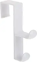 InterDesign Over The Door, Organizer Hook for Coats, Hats, Robes, Towels - Double Hook, White