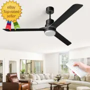 Ceiling Fans with Lights and Remote, 60 Inch Ceiling Fan Black Noiseless