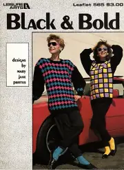 Black & Bold Sweaters Knitted Sweater Designs Mary Jane Protus Leaflet 565 NOS