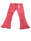 Icy Rich Jeans Men 40x33 Brick Red Thrashed Distressed Stacked Flare Western