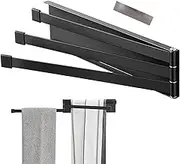 Towel Rack Wall Mounted | Foldable Hand Towel Holder Organizer,Household Storage Organization, 180 Degree Rotatable No Drill Dangling Stand for Home Kitchen, Balcony