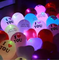 在飛比找松果購物優惠-【ZY】派對小物 LED 12寸發光氣球-大愛心 (雙色任選