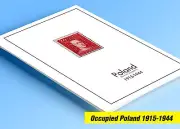 COLOR PRINTED OCCUPIED POLAND 1915-1944 STAMP ALBUM PAGES (15 illustrated pages)
