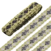 10 Yard Sequins Beaded Lace Trim 2.36" Sequins Lace Mesh Ribbon Black