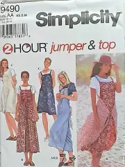 #9490 Simplicity Misses Jumper and Top Sewing Pattern Size XS-M