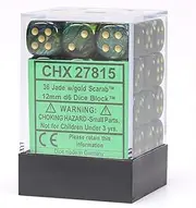 Chessex CHX 27815 Scarab 12mm d6 Jade/gold (36)