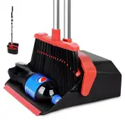 Tiumso Upgrade Broom and Dustpan Set with 51'' Long Handle, Large Upright Bro...