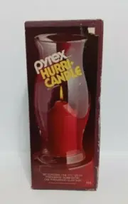 Vintage Pyrex by Corning Hurri-Candle Globe & Base Glass 11.5" Original Box #115