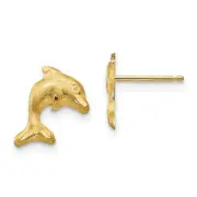14K Yellow Gold Madi K Satin Dolphin Earrings