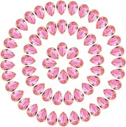uxcell 60 Pcs 3D Teardrop Rhinestones Diamond Nail Charm Crystal Pointback K9 Glass Rhinestones Crystal Gems for Jewelry Making, Craft, 8x12mm, Dark Pink