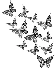 VICASKY Gorgeous Butterfly Wall Sticker Decor 24pcs Removable Butterfly Wall Decals Home Decoration