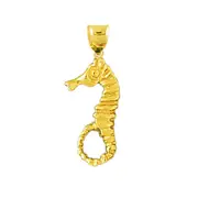14K Gold Seahorse Sealife Charm