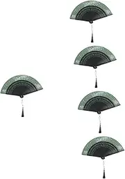 Zerodeko 5pcs Folding Fan Vintage Hand Fan Handheld Fan for Performance Elegant Decorative Prop Portable Space-Saving for Australians