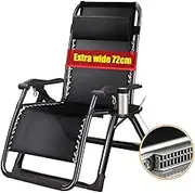 Zero Gravity Lounge Chair, Zero Gravity Chair Extra Wide Adjustable Lounger Chair Portable Garden Patio Relaxer Lounge Chair with Cup and Phone Holder, Comfortable Breathable Max Load 150KG Lounge Cha