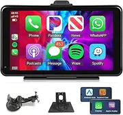 Wireless Carplay Car Radio Android Auto Portable Car Stereo, Rimoody 7 Inch Touch Screen Portable Carplay Screen with Bluetooth FM Transmitter Mirror Link Voice Control AUX Cable