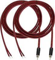 uxcell 2 Pcs RCA to Bare Wire Open End Audio Cable, 9.8ft (3 Meter) 14AWG Gold Plated Audio Cable, RCA Extension Wire for Guitar, Speakers