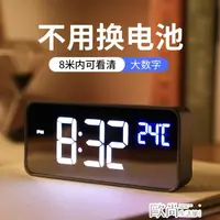 在飛比找樂天市場購物網優惠-鬧鐘電子小鬧鐘學生用靜音鐘錶擺件可充電床頭桌面多功能智慧夜光