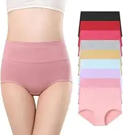 [HEJIGOOD] 9 Pcs Women's Super High Waist Briefs Cotton Soft Stretch Full Coverage Undies Breathable Comfy Hipster Panties