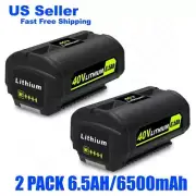Lizone 2 PC 6.5AH Lithium Battery for Ryobi 40V 6.0Ah Battery OP40602 OP40601