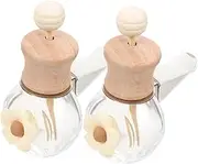 GREENADSCAPE 2PCS Milk Tea Color Car Diffuser Bottles with Clip Stylish Aromatherapy Ornament for Essential Oils Air Vent Decoration for All Driving Scenarios