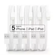 5 Pack USB Fast Charger Cable 3/6FT Lot For iPhone 14 13 12 11 8 7 Charging Cord