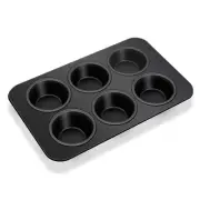 Muffin Pan, 6 Cup Muffin Tin Cupcake Pan Tray with Nonstick Coating Stainless