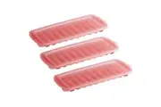 3x Cuisena 30cm Silicone Stackable Ice Cube Tray Maker Freezer Mould w Lid Red