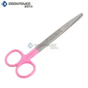 Medical and Nursing GERMAN Operating Scissors Sharp/Blunt Straight Pink Handle