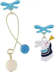 [LIFKOME] 1pair Cute Asymmetrical Bunny Drop Earrings Tassel Dangle Jewelry for Women for Easter Parties Weddings and Everyday Wear