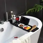 Accessories Bathroom Storage Bathtub Shelf Bathtub Tray Book Holder Extendable