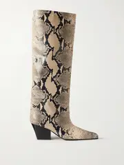 [Paris Texas] Paris Texas - Jane Snake-effect Leather Knee Boots - Snake print - IT36 IT 36 Animal print