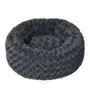 PaWz Calming Dog Bed Warm Soft Plush Pet Cat Cave Washable Portable Dark Grey S