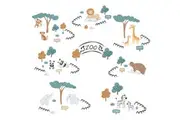 Lolli Living Infant Baby Nursery Removable Wall Decals Stickers Day At The Zoo