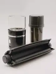 Pre Roll Set (3pc) Electric Grinder, Stash jar, BLACK King Roller Machine