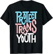 [X.Style] Transgender Heart LGBT Pride 2023 Protect Trans Youth ds1406 T-Shirt (3XL) Black