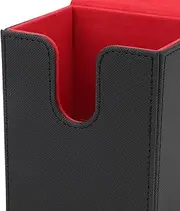 CARD DECK BOX PORTABLE MAGNETIC CLOSURE CARD STORAGE BOX SUITABLE FOR GAMING PU LEATHER (Red Inside)