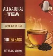 All Natural Black Tea w/ Tag & String Caffeinated No Calories - 100 Tea Bags