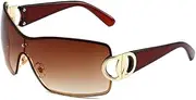 [MCZTO] Oversized Ellipse Sunglasses Trendy Sunglasses UV400 Sun glasses UV Blocking Men Women Classic Trendy