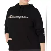 Champion Plus Size Women's Powerblend Painterly Hoodie Black Size 3X