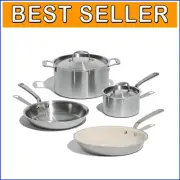 Luxury 6-Piece Stainless Steel Cookware Set - Crafted in Italy, Induction Safe