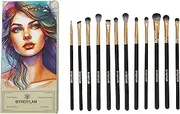 BYNDYLAN Makeup Brush Set - 12 Pieces Eye Makeup Brushes - Eyeshadow Brushes, Eyeliner, Concealer, Pencil Brush, Eyebrow brush, Eye Blending Brushes with Soft Bristles, Wood Handles and Solid Ferrules