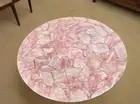 30" Rose Quartz Stone Coffee Table Crystal Gemstone Countertop Home Interior De