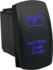 12V 20A / 24V 10A MOMENTARY Rocker Switch Battery Jump Start 6C83BM Universal fits Toyota Nissan Holden Mitsubishi Ford Amarok etc. Dual LED in Blue