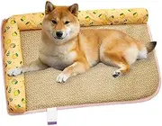 Husoiuy Cooling Mat for Dogs, Breathable Cat Bed, Dog Kennel Mat for Summer, Cat Rattan Mat for Summer, Puppy Cooling Mat for Hot Weather in the Living Room, Garden