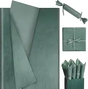 100 Sheets Bluish Green Tissue Paper, 20x14in Willow Green Gift Wrapping Paper Solid Color DIY Art Craft Tissue for Wedding Gift Bags Fillers Birthday Baby Shower Party Decor