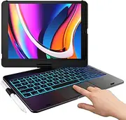 typecase Touch for iPad 9th Generation Case with Keyboard (10.2", 2021),Multi-touch Trackpad,10 Color Backlight, 360° Rotatable, Thin & Light for 8th Gen (2020),7th Gen (2019), Air 3,Pro 10.5 (Black).