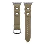 For Apple Watch 1-7 Generation Double Ring Strap PU Leather Apple Watch SE 42mm 44mm 45mm - Brown